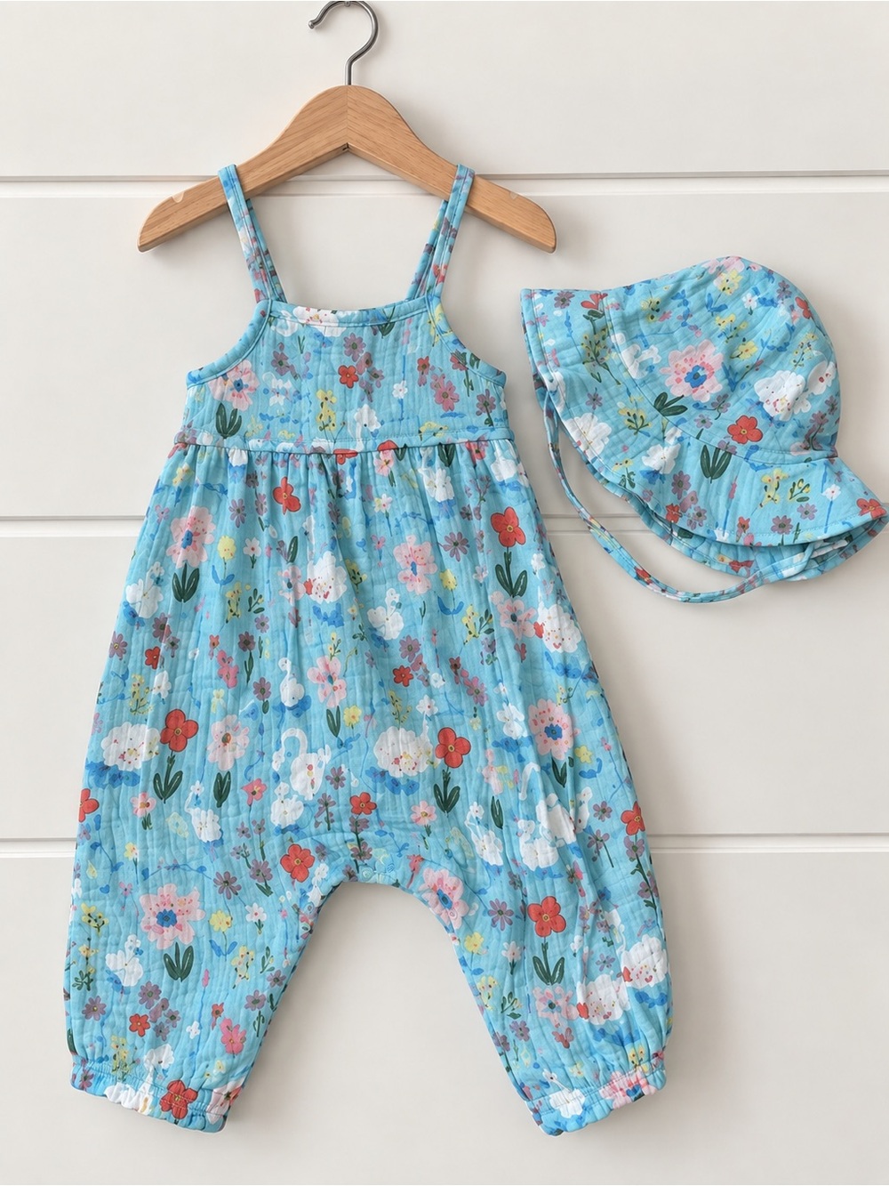 Angel Dear Baby Girl Playwear Romper with Matching Hat